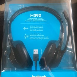 NWT Logitech h390 USB Headset with noisecanceling Microphone